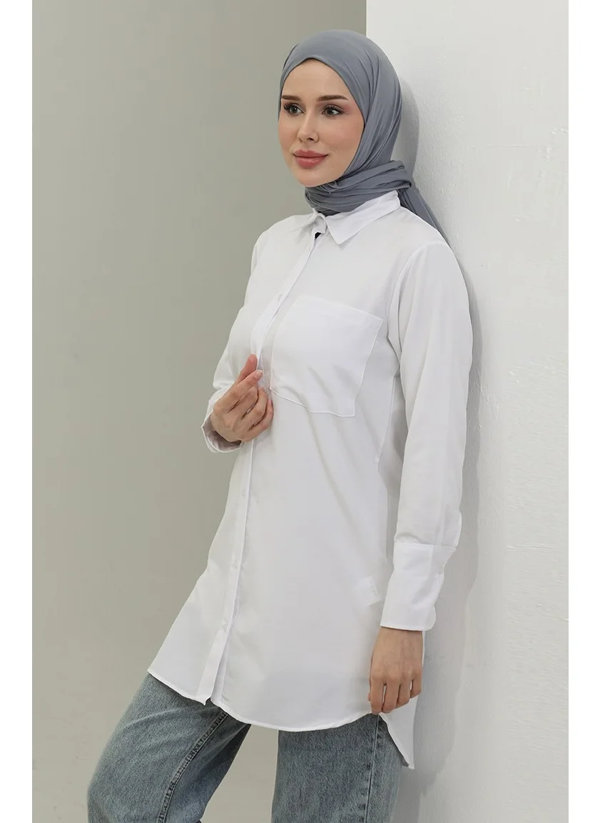 Sefa Merve Buttoned Tunic 4820-09 White