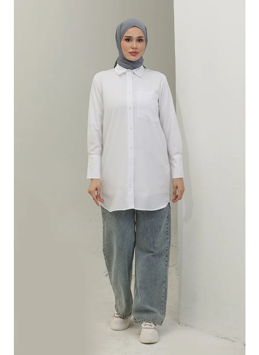 Sefa Merve Buttoned Tunic 4820-09 White