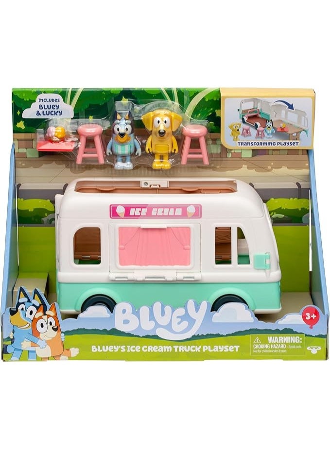 Bluey Holiday S11 Ice Cream Truck Playset – Includes Exclusive Figures, Fun Pretend Play Vehicle with Interactive Features for Kids, Official Bluey Toy - Image 2