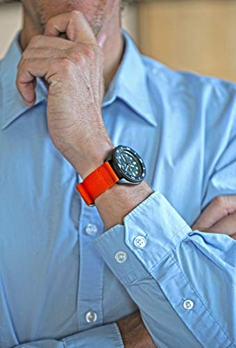 Da Luca Two Piece Ballistic Nylon Watch Strap - Orange (Matte Buckle) : 20mm - Image 4