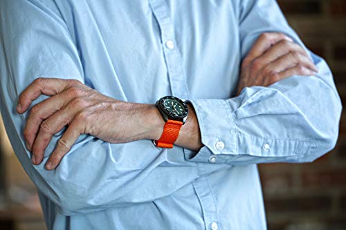 Da Luca Two Piece Ballistic Nylon Watch Strap - Orange (Matte Buckle) : 20mm - Image 3