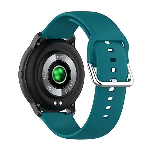 HUMBLE Silicone 19mm Replacement Band Strap with Metal Buckle Compatible with Noise Colorfit Pro 2, Storm Smart Watch & Watches with 19mm Lugs (Teal Green) - Image 3