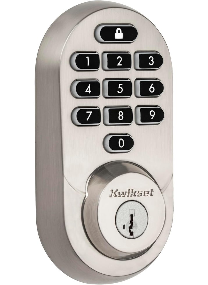 Kwikset Halo WiFi Smart Lock Keyless Entry Door Deadbolt Geofence AutoUnlock Grade AAA Certified No Hub Easy Install Satin Nickel Lifetime Finish Warranty Backlit Keypad