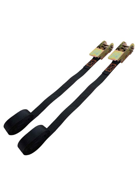 Ratchet Tie Down Set 2-PC, Zinc Plated, Quick and Easy to Use, On-Marring Coated Steel Hooks, used for Tying Down Loads While Transporting to Avoid Shifting, Movement. Securing Cargo/Moving Furniture.