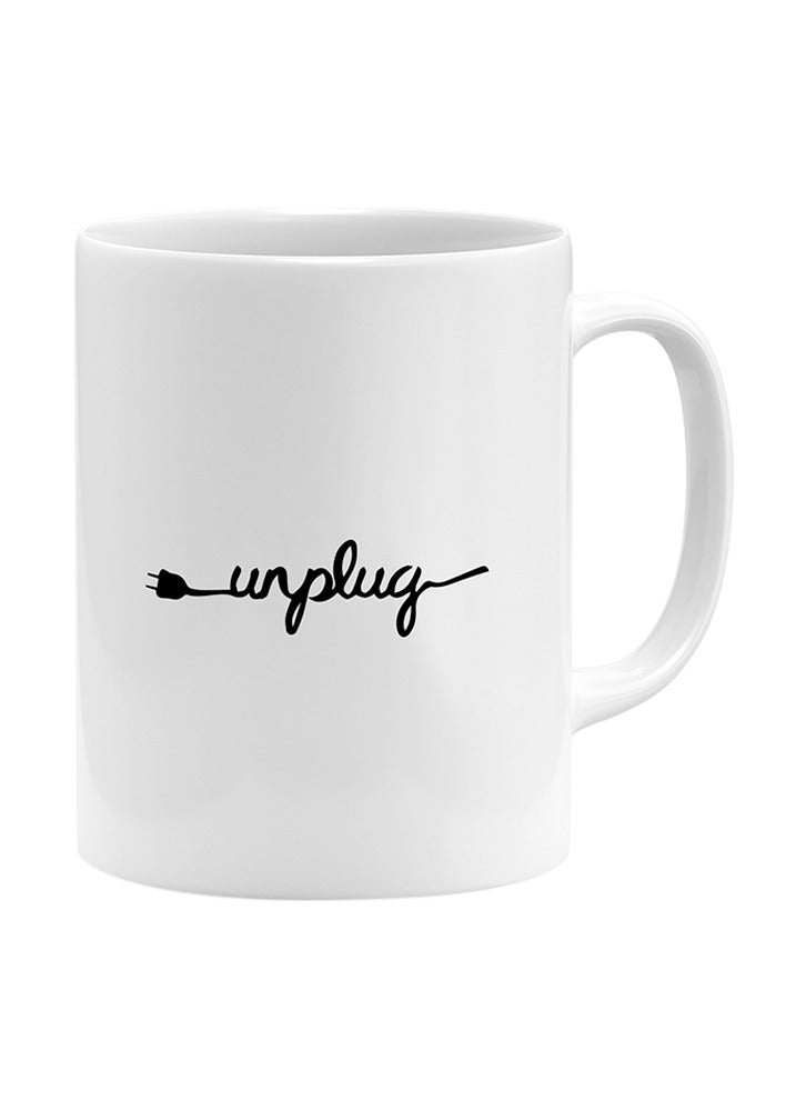 LIT Unplug Ceramic White Coffee Mug - Image 1