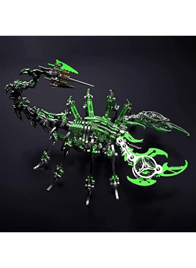 Colourful 3D Metal Puzzle Scorpion DIY Model Kit, Puzzle Jigsaw Scorpion King 3D Stainless Steel Ornaments (Green) - Image 2