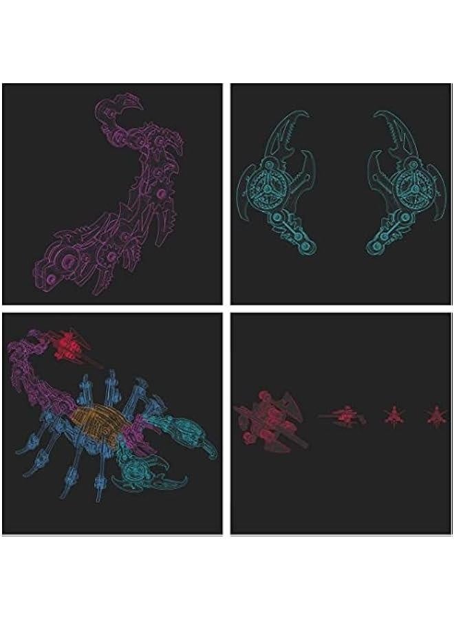 Colourful 3D Metal Puzzle Scorpion DIY Model Kit, Puzzle Jigsaw Scorpion King 3D Stainless Steel Ornaments (Green) - Image 5