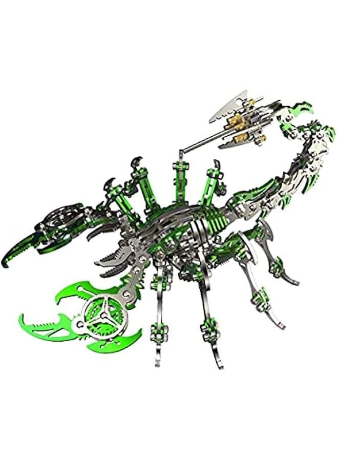 Colourful 3D Metal Puzzle Scorpion DIY Model Kit, Puzzle Jigsaw Scorpion King 3D Stainless Steel Ornaments (Green) - Image 1