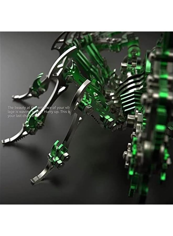 Colourful 3D Metal Puzzle Scorpion DIY Model Kit, Puzzle Jigsaw Scorpion King 3D Stainless Steel Ornaments (Green) - Image 3