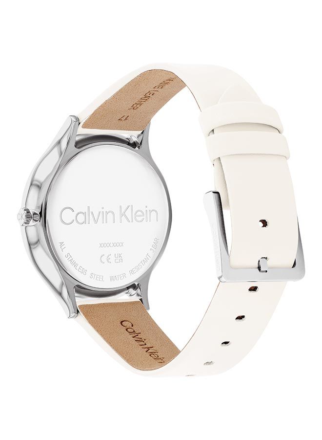 CALVIN KLEIN Women's Analog Round Leather Wrist Watch 25200010 - 38 mm - Image 3