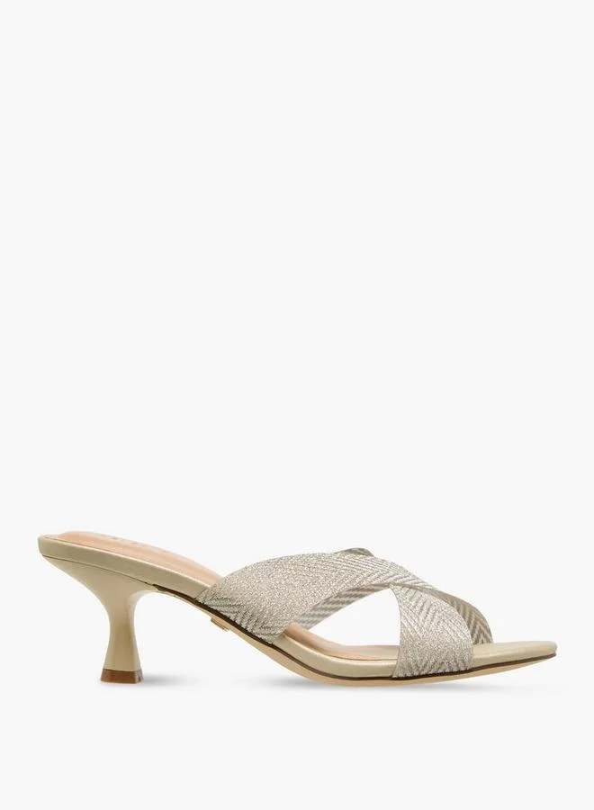 Celeste GOLD Women Cross Strap Heel Sandals for Women | Best Price UAE