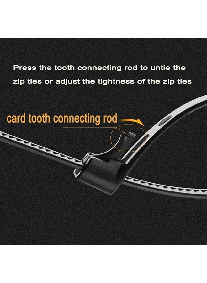 erorex Reusable Zip Ties Heavy Duty Zip Tie Thick Black Cable Ties Reusable 100 Pack 50Lb Tensile Strength Nylon Cable Wire Ties For Multi Purpose Use Indoor And Outdoor Plastic Tie Wire 12 Inch - Image 3