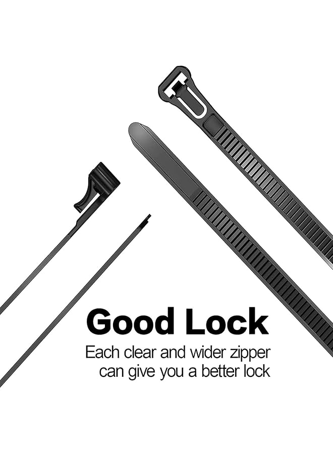 erorex Reusable Zip Ties Heavy Duty Zip Tie Thick Black Cable Ties Reusable 100 Pack 50Lb Tensile Strength Nylon Cable Wire Ties For Multi Purpose Use Indoor And Outdoor Plastic Tie Wire 12 Inch - Image 5