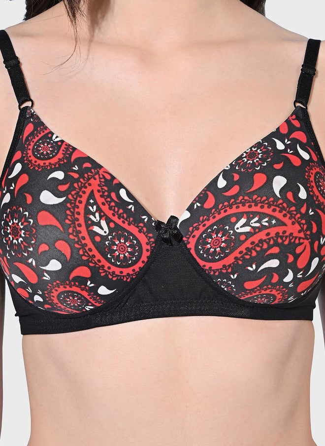 FIMS Graphic Printed Non-Wired Full Coverage Seamless Everyday Bra With All Day Comfort - Image 5