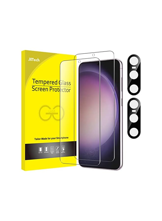 JETech Screen Protector for Samsung Galaxy S23+ / S23 Plus 5G 6.6-Inch with Camera Lens Protector, Tempered Glass Film, Fingerprint ID Compatible, HD Clear, 2-Pack Each - Image 1