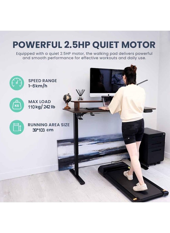 Favarey - Walking Pad Folding Treadmill Ultra Slim Electric Foldable Treadmills Smart Fold Walking Pad Portable Safety Non Holder Gym and Running Device Grey - Image 1