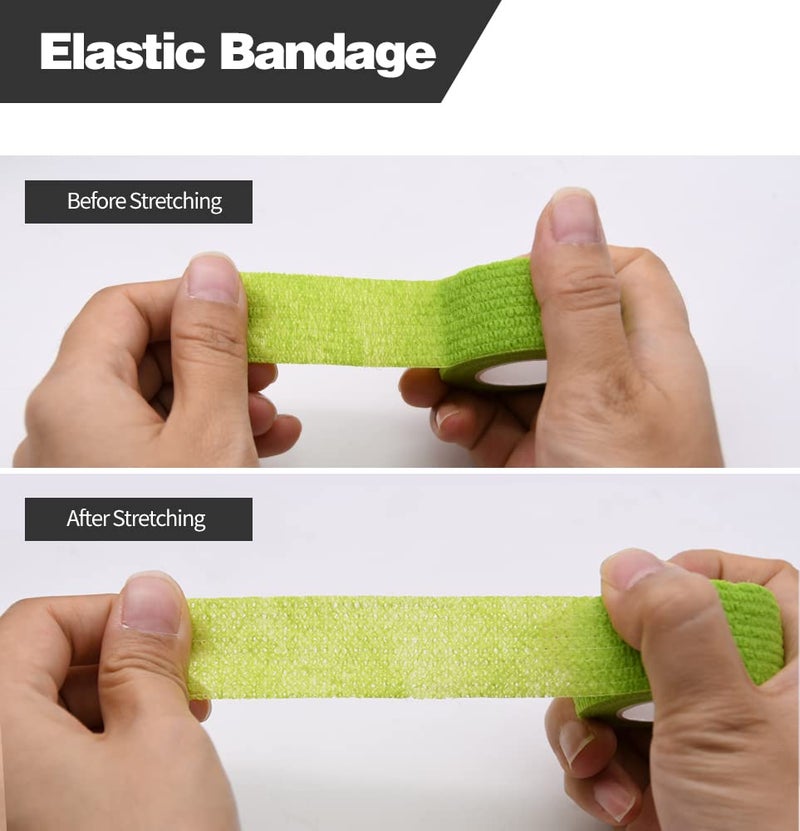 Ruby Q 12pcs Self Adhesive Bandage Wraps, 1in 5 Yards, Multicolor - Image 3
