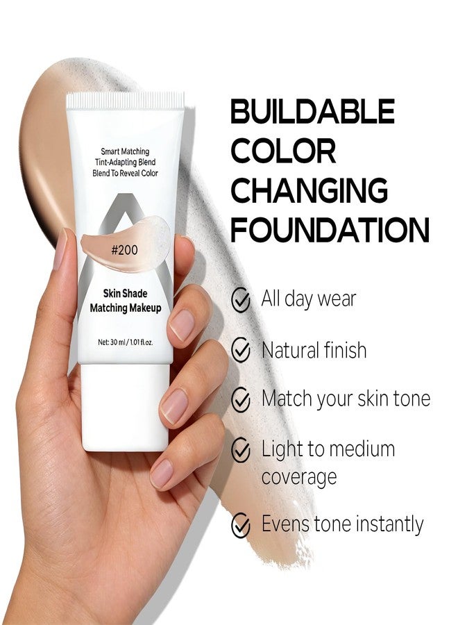 كيدا كريم أساس كيدا متغير اللون، كريم أساس سائل مطابق للون البشرة، مكياج أساسي مرطب بلمسة نهائية ندية، تغطية متوسطة إلى كاملة، تركيبة كريمية مرطبة قابلة للمزج لجميع ألوان البشرة، رقم 200 - Image 3