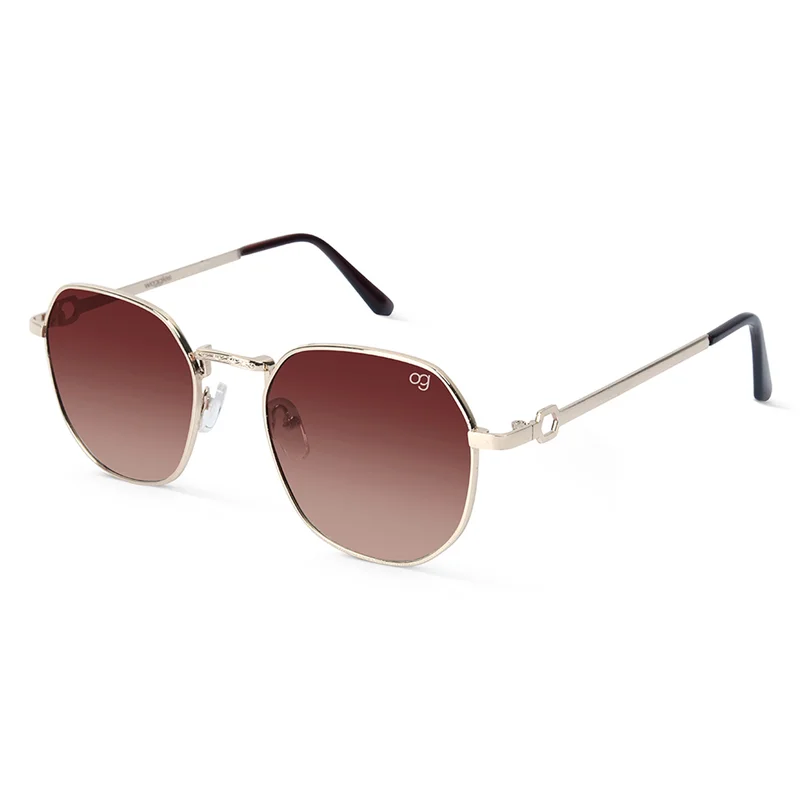 Woggles UV- Protected Brown Hexagonal Sunglasses