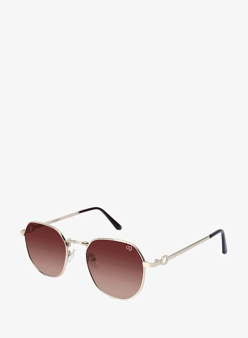 Woggles UV- Protected Brown Hexagonal Sunglasses