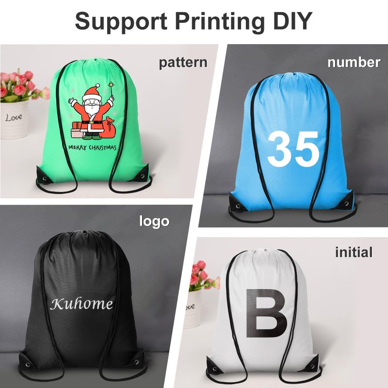 Kuhome 20Pcs Drawstring Backpacks Bulk String Bag Cinch Sack Pack Storage Knapsack Polyester Gift Bags Sports Drawstring Bags for Trip Gym Party Bags(20 Colors) - Image 2