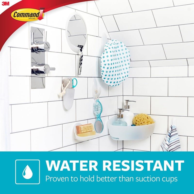 كوماند Command Bath Large Hooks, 1 Hook and 2 Water-Resistant Adhesive Strips - Image 3