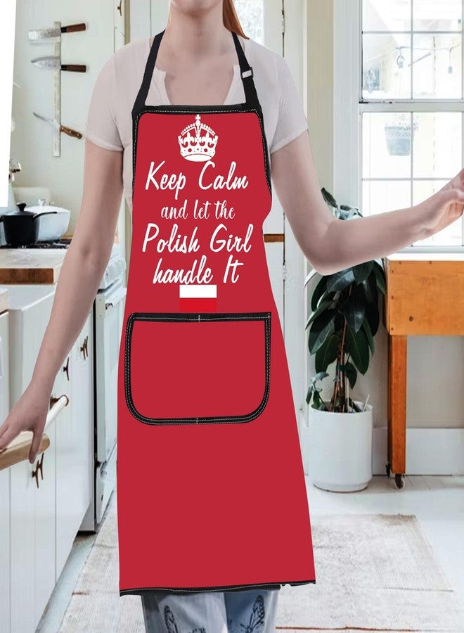 Gzrlyf Keep Calm and Let The Polish Handle It Poland Kitchen Apron Polish Gift Poland Souvenirs Travel Gift Cooking Apron (Polish apron) - Image 5
