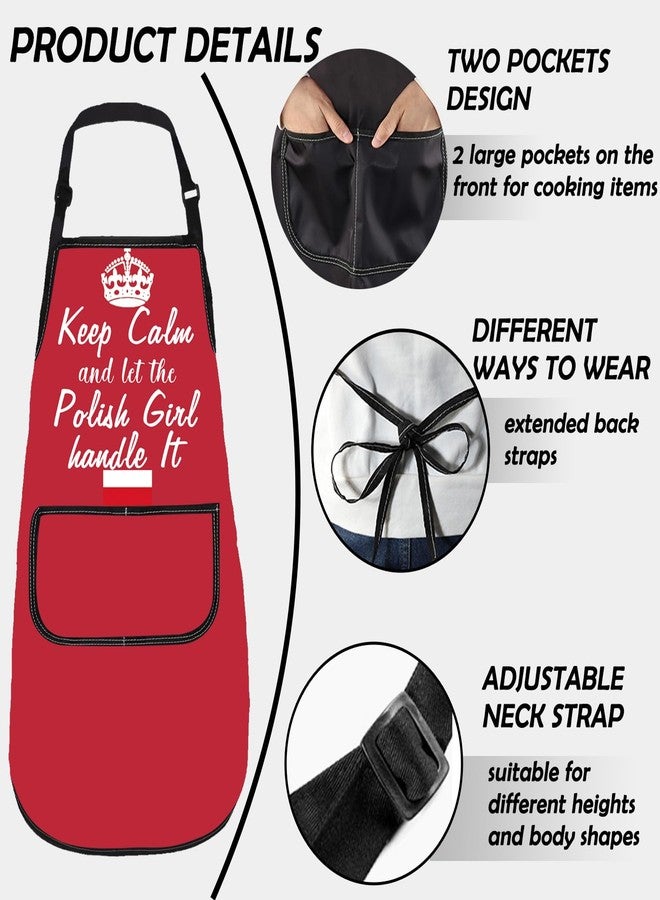 Gzrlyf Keep Calm and Let The Polish Handle It Poland Kitchen Apron Polish Gift Poland Souvenirs Travel Gift Cooking Apron (Polish apron) - Image 3
