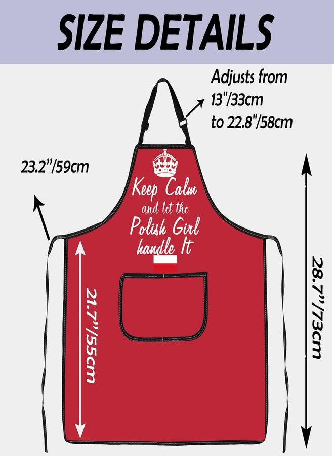 Gzrlyf Keep Calm and Let The Polish Handle It Poland Kitchen Apron Polish Gift Poland Souvenirs Travel Gift Cooking Apron (Polish apron) - Image 4