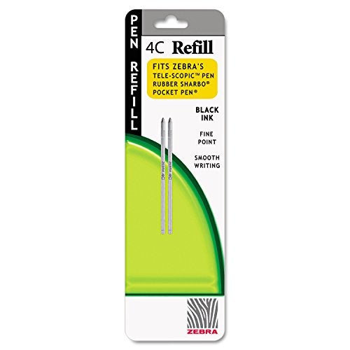 Zebra Technologies Zebra 4C Ink Pen Refill, 0.7mm Fine Point, Black Ink (2-Pack) - Image 1