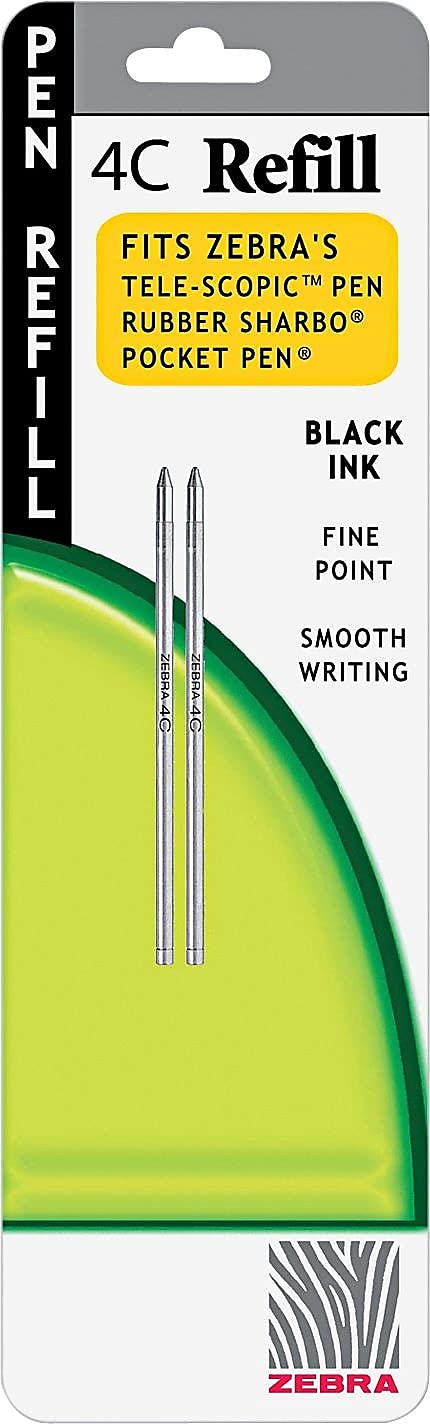 Zebra Technologies Zebra 4C Ink Pen Refill, 0.7mm Fine Point, Black Ink (2-Pack) - Image 2