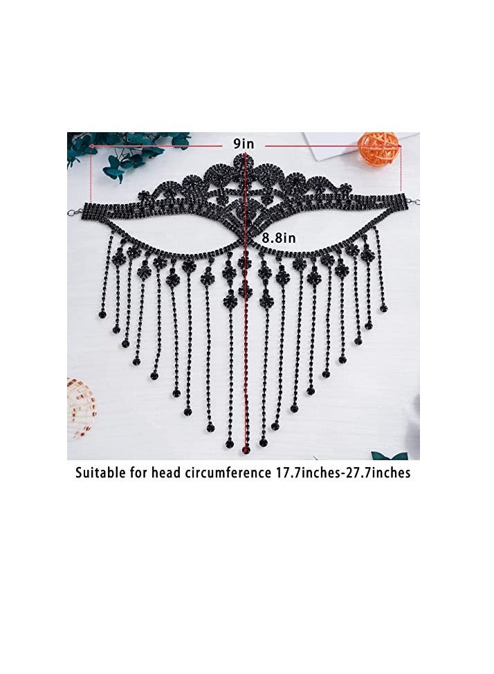 SYOSI Tassel Mask Chain for Women Fringe Masquerade Head Chain Rhinestone Face Jewelry Costumes Accessory Face Mask for  PartyCosplay Nightclub - Image 5