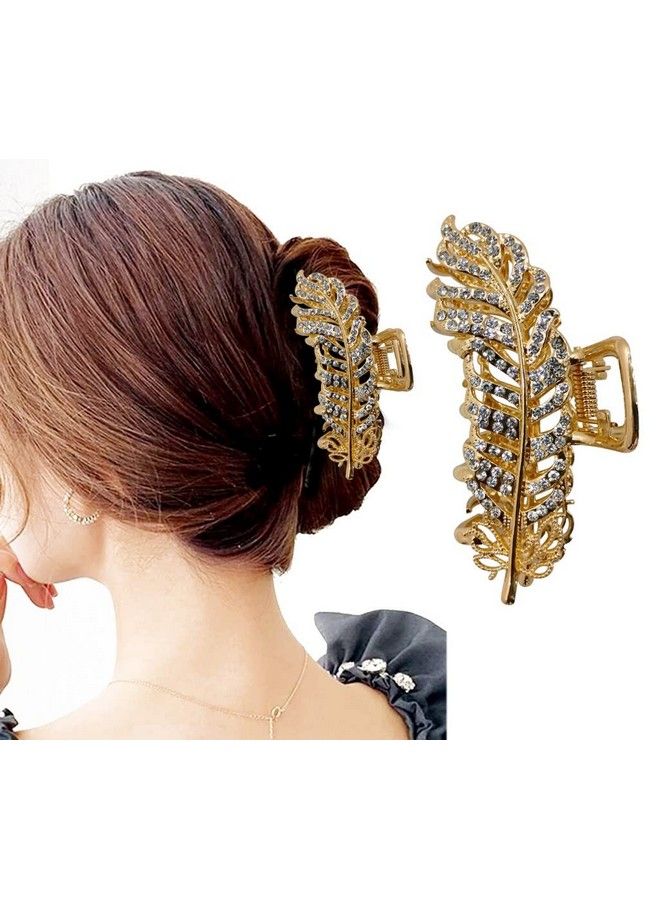 ANNACREATIONS Korean Fashion Style Rhinestone Metal Hair Clutcher Golden Hair Claw Clip Hair Accessories For Women Girls (Pack Of 1) - Image 1
