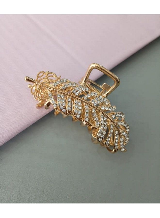 ANNACREATIONS Korean Fashion Style Rhinestone Metal Hair Clutcher Golden Hair Claw Clip Hair Accessories For Women Girls (Pack Of 1) - Image 5