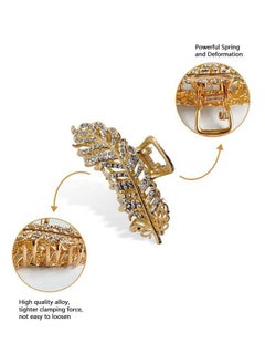ANNACREATIONS Korean Fashion Style Rhinestone Metal Hair Clutcher Golden Hair Claw Clip Hair Accessories For Women Girls (Pack Of 1)  - Image 3