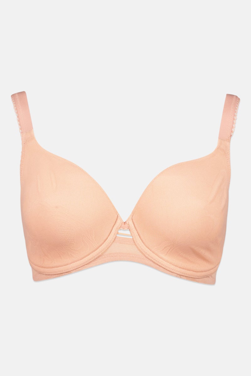 TRIUMPH سوتيان نسائي مزخرف ومبطن قليلاً مع سلك، وردي - Image 1