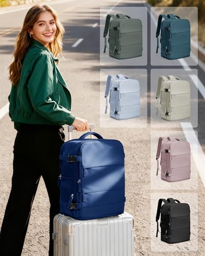 coowoz Travel Backpack Carry On for Women Man Gym Backpacks with Laptop Compartment Mochila de Viaje Teacher Personal Item Backpack Airplane Accessories Must Haves Royal Blue Small - Image 3