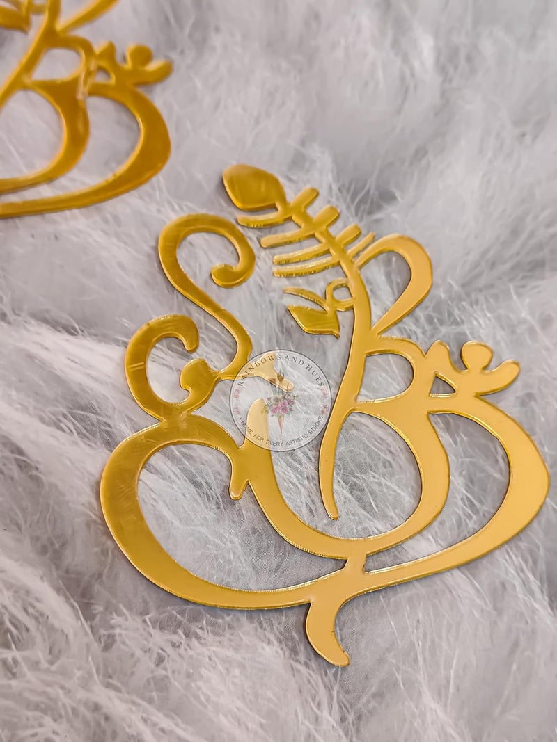 RH Gold Acrylic Cut Outs for Resin Arts, MDF Art, Craft, Decoration, ETC... (Ganesh 1 INCH) - Image 2