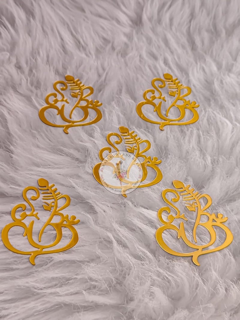 RH Gold Acrylic Cut Outs for Resin Arts, MDF Art, Craft, Decoration, ETC... (Ganesh 1 INCH) - Image 5