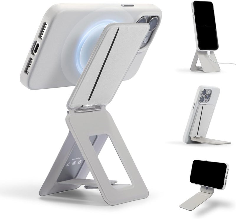 Exrp محفظة حامل ثلاثي القوائم MagSafe، حامل بطاقة هاتف مغناطيسي قابل لتعديل الزاوية، يدعم NFC، عصا سيلفي بحجم الجيب، أساسيات السفر الجلدية - Image 1