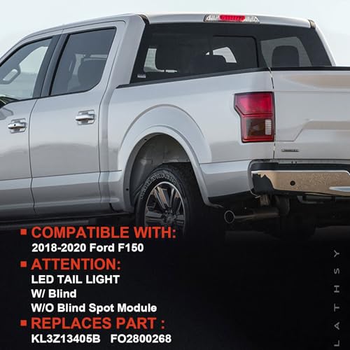 Lathsy LED Tail Light Compatible With Ford F150 F-150 2018 2019 2020 W/Blind Spot Left Driver Side Taillights Taillamps Brakelights Replace Part Number:KL3Z13405B - Image 2