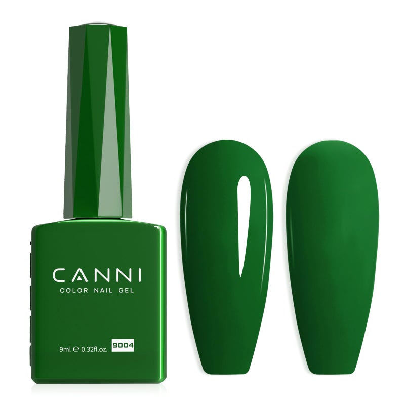 CANNI Dark Green Gel Nail Polish, 1Pcs Emerald Green Gel Polish Color High Gloss Soak Off U V Nail Manicure Salon DIY - Image 1