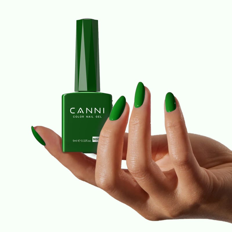 CANNI Dark Green Gel Nail Polish, 1Pcs Emerald Green Gel Polish Color High Gloss Soak Off U V Nail Manicure Salon DIY - Image 5