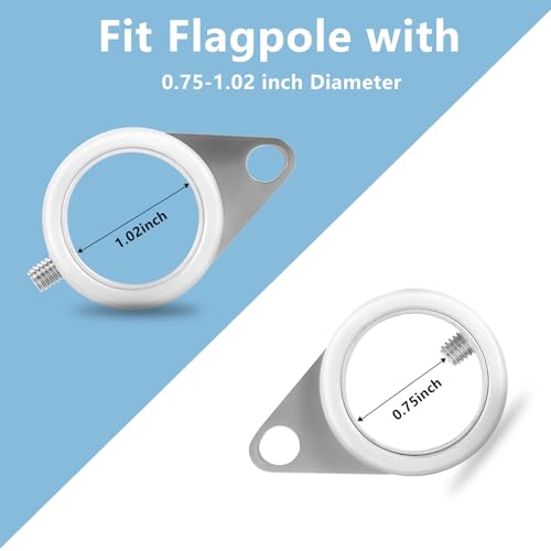 Anovo Flag Pole Rings, Aluminum Alloy Flag Pole Clips Swivels 360° Rotating Anti Wrap Mounting Ring with Carabiner, Flag Pole Kit Parts (Φ:1 Inch -Pack of 2(Silver)) - Image 3
