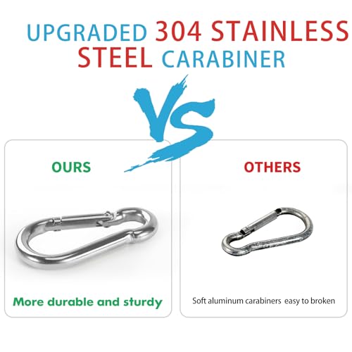 Anovo Flag Pole Rings, Aluminum Alloy Flag Pole Clips Swivels 360° Rotating Anti Wrap Mounting Ring with Carabiner, Flag Pole Kit Parts (Φ:1 Inch -Pack of 2(Silver)) - Image 4