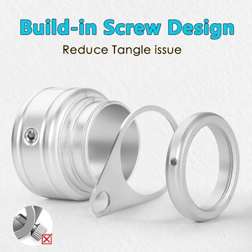 Anovo Flag Pole Rings, Aluminum Alloy Flag Pole Clips Swivels 360° Rotating Anti Wrap Mounting Ring with Carabiner, Flag Pole Kit Parts (Φ:1 Inch -Pack of 2(Silver)) - Image 5