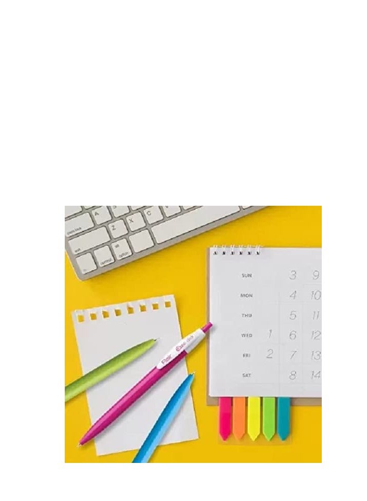 Flair FLAIR Ezee Click 0.7 to 1 mm Ball Pen Jar Pack | Retractable Mechanism With Comfortable Grip For Smooth Writing | Different Playful Body Colors | Blue Ink, Pack of 25 Pens - Image 4