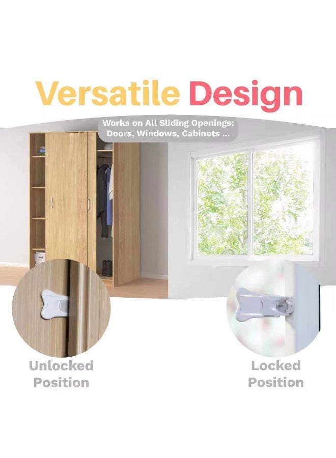 Child safety sliding door lock, vertical window panel, baby safety sliding glass door lock (4-piece set) - Image 4