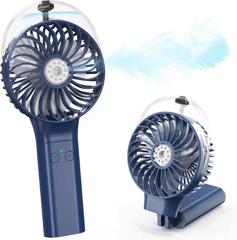 COMLIFE Portable Handheld Misting Fan, 3000mAh Rechargeable Battery Operated, 180° Foldable, Mini Personal Fan with Water Sprayer for Travel, Makeup, Home, Office, Camping, Outdoors - Image 1