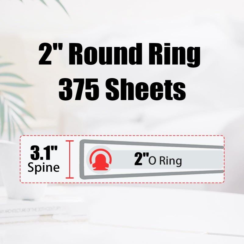 EYROZILL 3 Ring Binder 2 Inch with clipboard for Letter-Size 11" x 8.5" Three Ring Binder with 5-Tab Dividers and File Folder Labels for School Class Office Supplies, Rainbow - Image 2